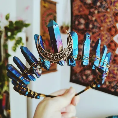 Electroplating multicolored wizard crown hair band