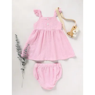 Kids Baby Girl Back To School Outfit, First Day Of School, Summer Ruffle Sleeves Applique Top & Shorts Set