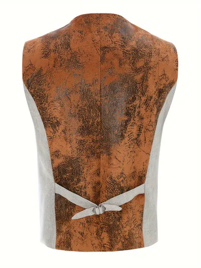 A Simple And Casual British Style Vest In Contrasting Colors For Men Without Straps