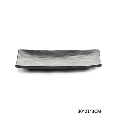 Flat rectangular sushi plate