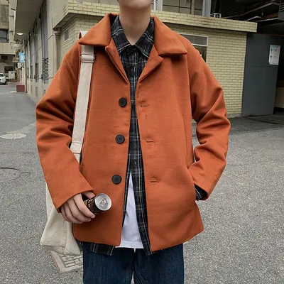 All-match Bf Couple Loose Casual Jacket Woolen Coat Trend