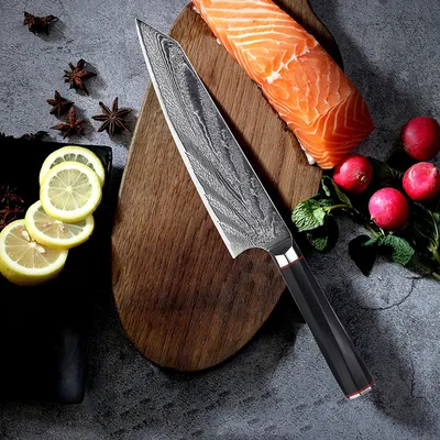 Japanese Imported Damascus Steel Slicing Knife Kitchen Knife For Cutting Meat