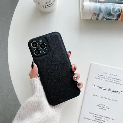 Solid Colour Leather Silicone Phone Case