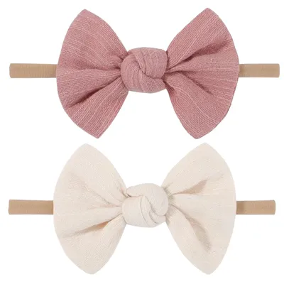Soft Headbands Baby Girls Nylon Headband With Hair Bow Hairbands Hair Accessories For Newborn Infant Toddler Kids
