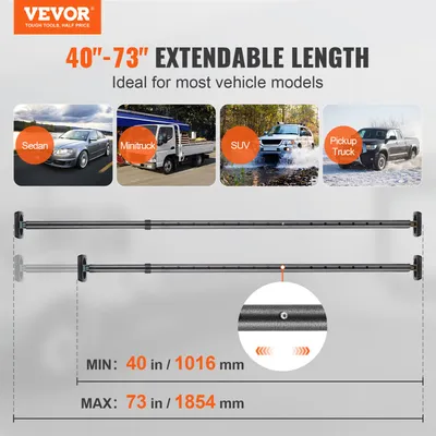 Cargo Bar, Truck Bed Bar Adjustable From Heavy-duty Steel Cargo Stabilizer Bar With 220 Lbs Capacity, Truck Load Bar Stop Sliding For Pickup Truck Bed, SUV, Minitruck