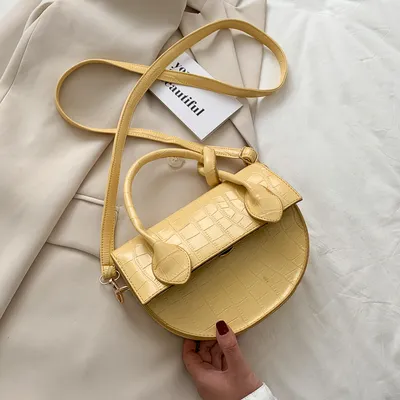 All-match texture one-shoulder portable saddle bag