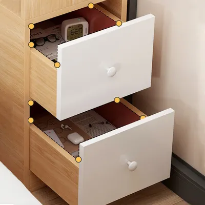 2 Drawers Modern Wood Bedside Cabinet Nightstand Table Bedroom Furniture