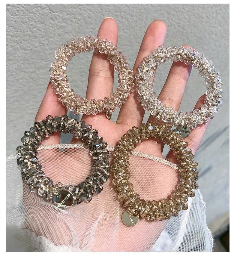 Ladies crystal imitation pearl hair rope
