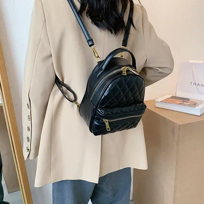 Women's  Korean Style Embroidered Line Rhombus Bag