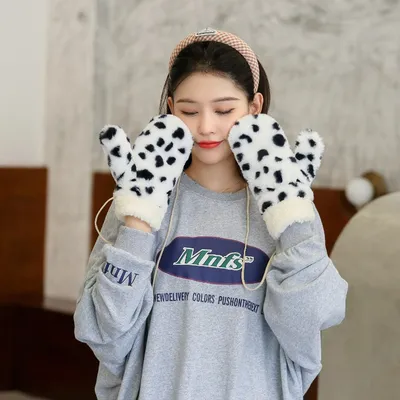 Alpaca Fleecefiber Thermal Gloves Women's Fleece-lined Halter Gloves