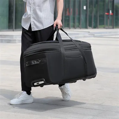 Women Travel Suitcase Trolley Bags Wheeled Bag Oxford Waterproof Rolling Luggage Travel Handbag