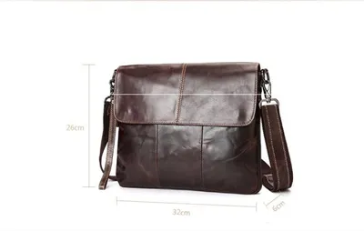 The First Layer Of Oil Wax Leather One Shoulder Men's Diagonal Bag