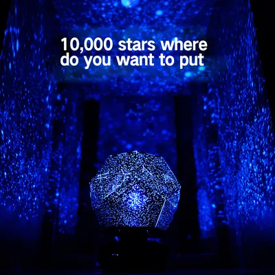 LED Starry Sky Projector Night Lights 3D Projection Night Lamp USB Charging Home Planetarium Kids Bedroom Decoration Room Lighting