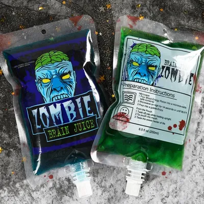 20 Pcs Blood Bags For Drinks Heavy Duty Hand-held Translucent Plastic Smoothie Reusable Leakproof Alcohol Bag Freezable Juice Pouches For Halloween Party Supplies Hot Weather Cooling