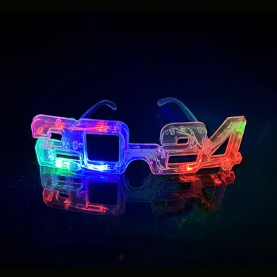 LED Glowing New Year Glasses Glitter Glasses For Party Evening Decoration
