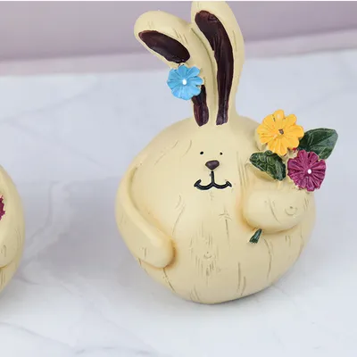 زينة الحرف المكتبية من راتنج غرفة المعيشة من Garlic Rabbit