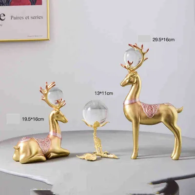Nordic Light Luxury Metal Crystal Ball Craft Decoration