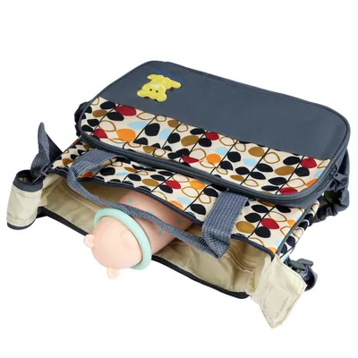 5PCS Per Set Baby Nappy Diaper Bags For Spring Travel Set Mummy Diaper Shoulder Bags WithNappy Changing Pad Insulated Pockets Travel Tote Bags For Mom Dad