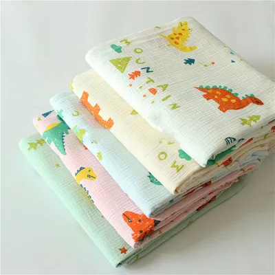 Home Fashion Fabric Double Cotton Crepe Dinosaur