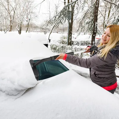 3 Color Options -- 1Pc 3 In 1 Windshield Ice Scraper Extendable Car Snow Removal Tool Telescoping Car Broom Snow Shovel Automobile Frost Removal