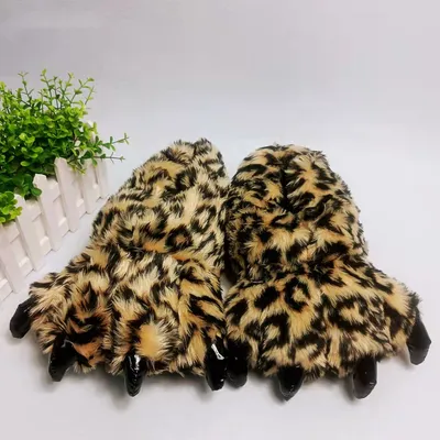 Dinosaur Paw Cotton Slippers Cartoon Couple Bag Heel Warm Shoes