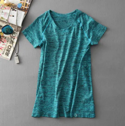 Women's sports short sleeves dyed sports t-shirt aerobics running fitness yoga clothes jackets quick-drying slim clothes