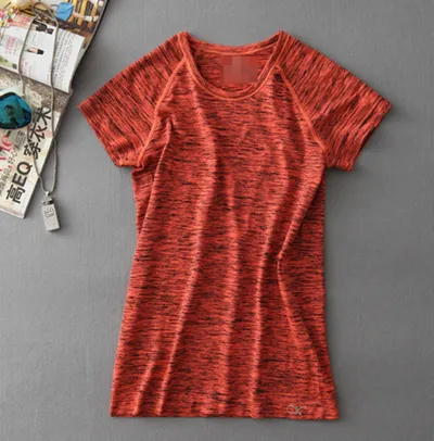 Women's sports short sleeves dyed sports t-shirt aerobics running fitness yoga clothes jackets quick-drying slim clothes