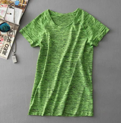 Women's sports short sleeves dyed sports t-shirt aerobics running fitness yoga clothes jackets quick-drying slim clothes