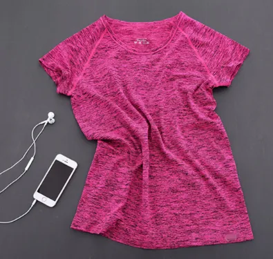 Women's sports short sleeves dyed sports t-shirt aerobics running fitness yoga clothes jackets quick-drying slim clothes