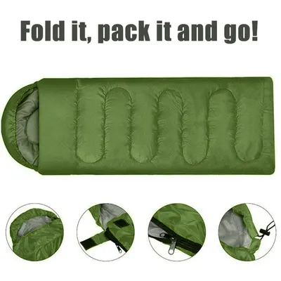 3-4 SEASON SINGLE SLEEPING BAGS CAMPING RECTANGULAR ENVELOPE ZIP UP KIDS