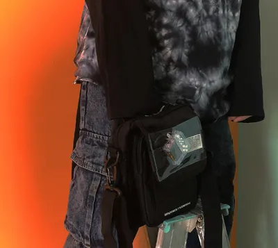 PVC splicing function crossbody bag