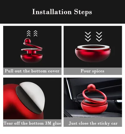 Solar Rotate Car Perfume Air Freshener Aromatherapy Auto Fragrance