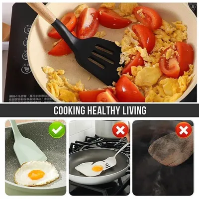New 12Pcs Kitchen Utensils Set Silicone Cooking Nonstick Spatula Turner Spoon Tools UK