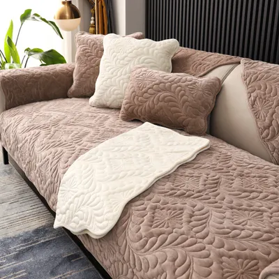 Home Fashion Simple Short Plush Sofa Cover