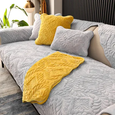 Home Fashion Simple Short Plush Sofa Cover