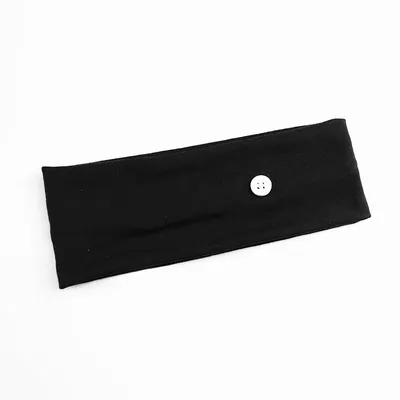 Solid Color Anti-Seize Button Headband Women Men Yoga