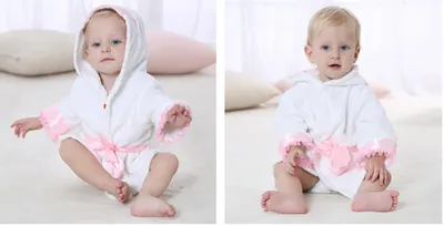 Children's flannel baby bathrobe