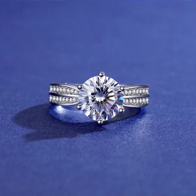 Mossanstone Ring S925 Silver 1 Carat
