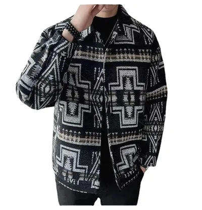Men's Large Size Casual Retro Woolen Coat