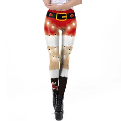 Women Christmas Digital Print Tight Leggings