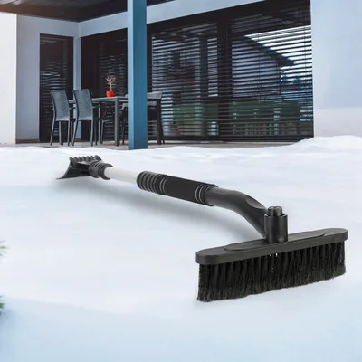 3 Color Options -- 1Pc 3 In 1 Windshield Ice Scraper Extendable Car Snow Removal Tool Telescoping Car Broom Snow Shovel Automobile Frost Removal