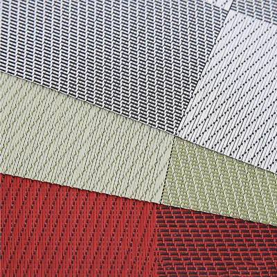 Double-sided Series Pvc Plaid Placemat Woven Insulation Tableware Mat Teslin Rectangular Hotel Western-style Placemat
