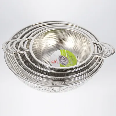 Stainless Steel Drain Basket Kitchen Rice Washing Basket