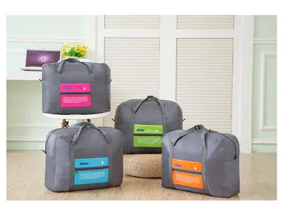 Large Capacity Foldable Travel Bag Nylon Waterproof Gym Duffel Bag Folding Traveling Clothes Storage Organizer