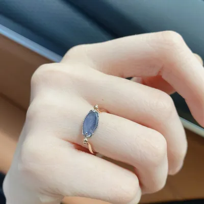 Natural Cordierite Reversible Double-sided Ring