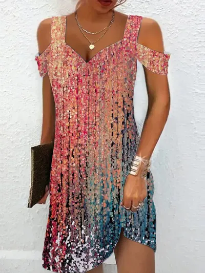 Women's Printed Slim Fitting Dress