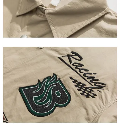 Racing Elements Heavy Work Embroidered Shirt Men's Ins