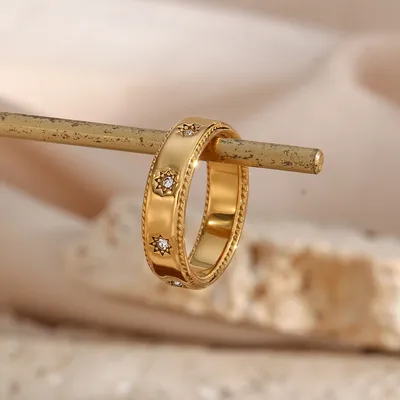 Stainless Steel Plated 18K Zircon XINGX Ring
