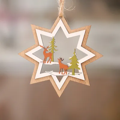 New Christmas Wooden Creative Pendant Decoration Supplies