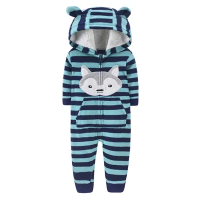 Baby Fleece Long Sleeve Hooded Bodysuit